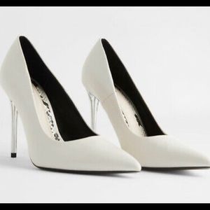 ZARA LEATHER HIGH METHACRYLATE HEELS -NWT-Sz 7 1/2